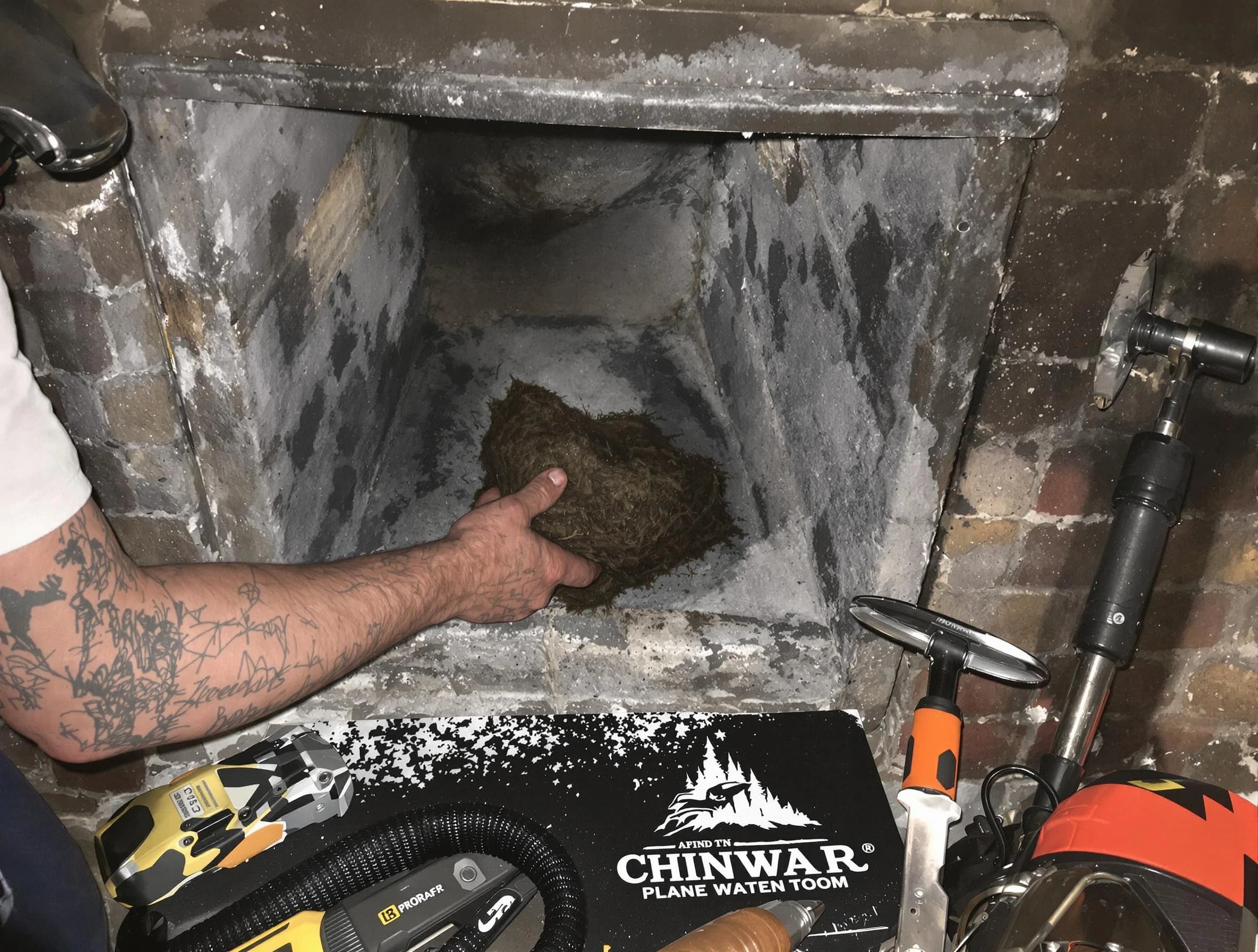 Casa Grande Chimney Sweep safely removing debris and screening chimney in Casa Grande, AZ