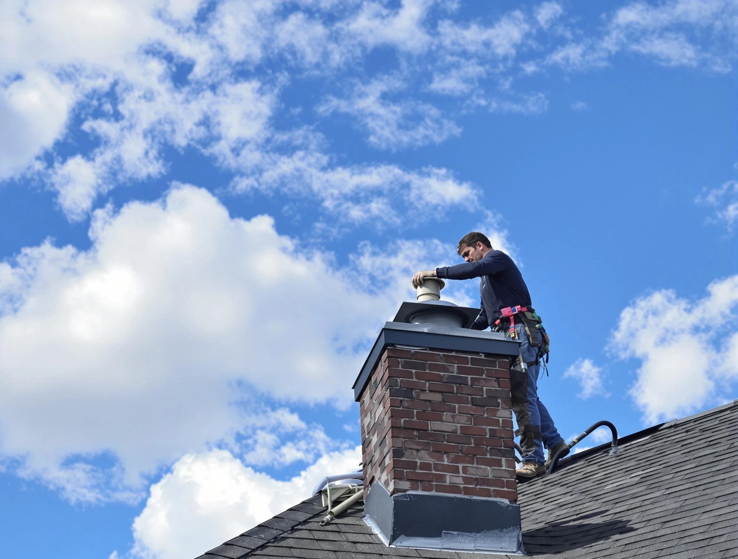 Casa Grande Chimney Sweep installing a sturdy chimney cap in Casa Grande, AZ