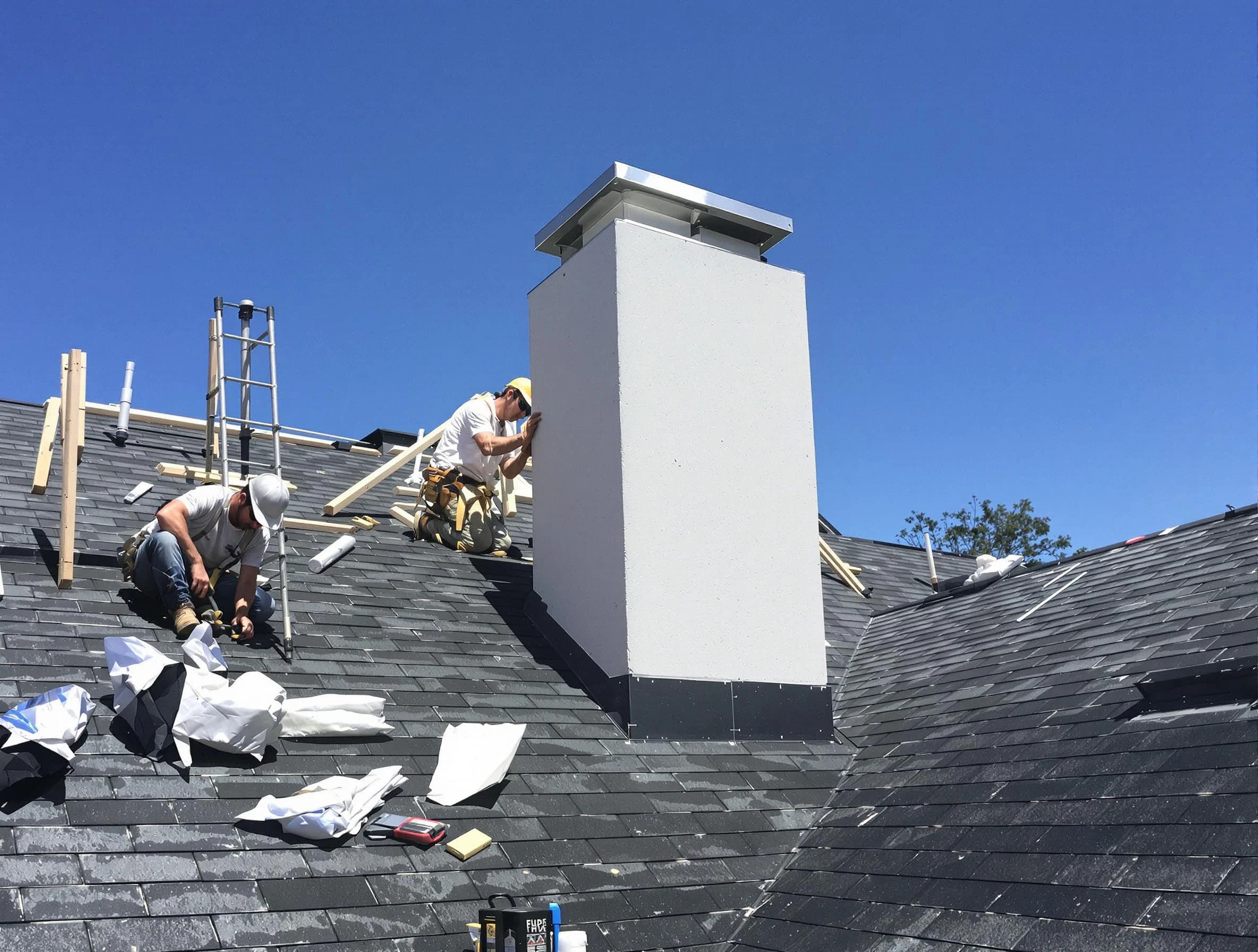 Casa Grande Chimney Sweep crew installing a new chimney in Casa Grande, AZ