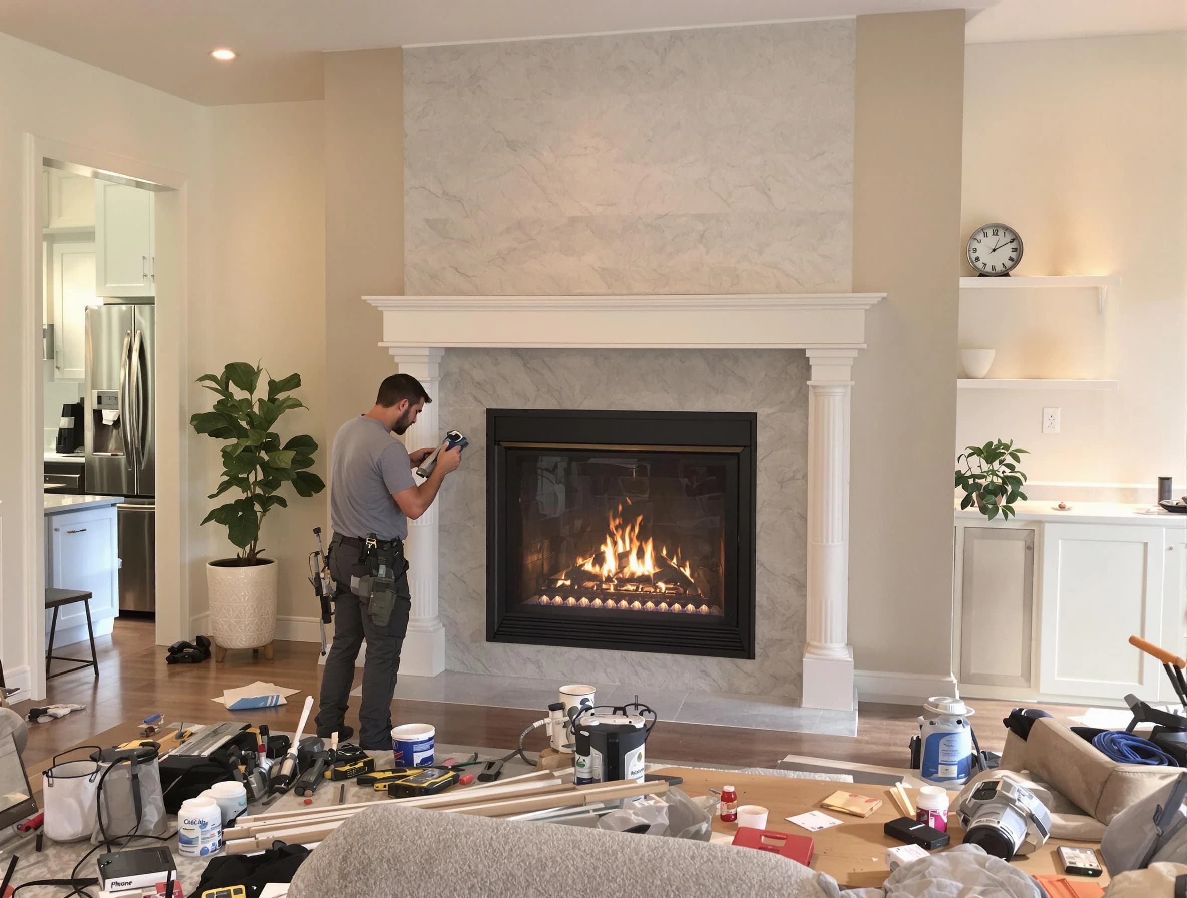Newly installed fireplace by Casa Grande Chimney Sweep in Casa Grande, AZ