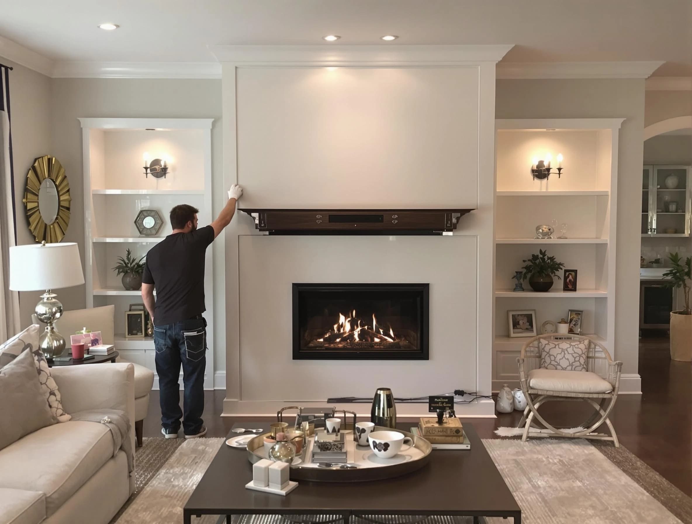 Casa Grande Chimney Sweep installing a new fireplace in Casa Grande, AZ