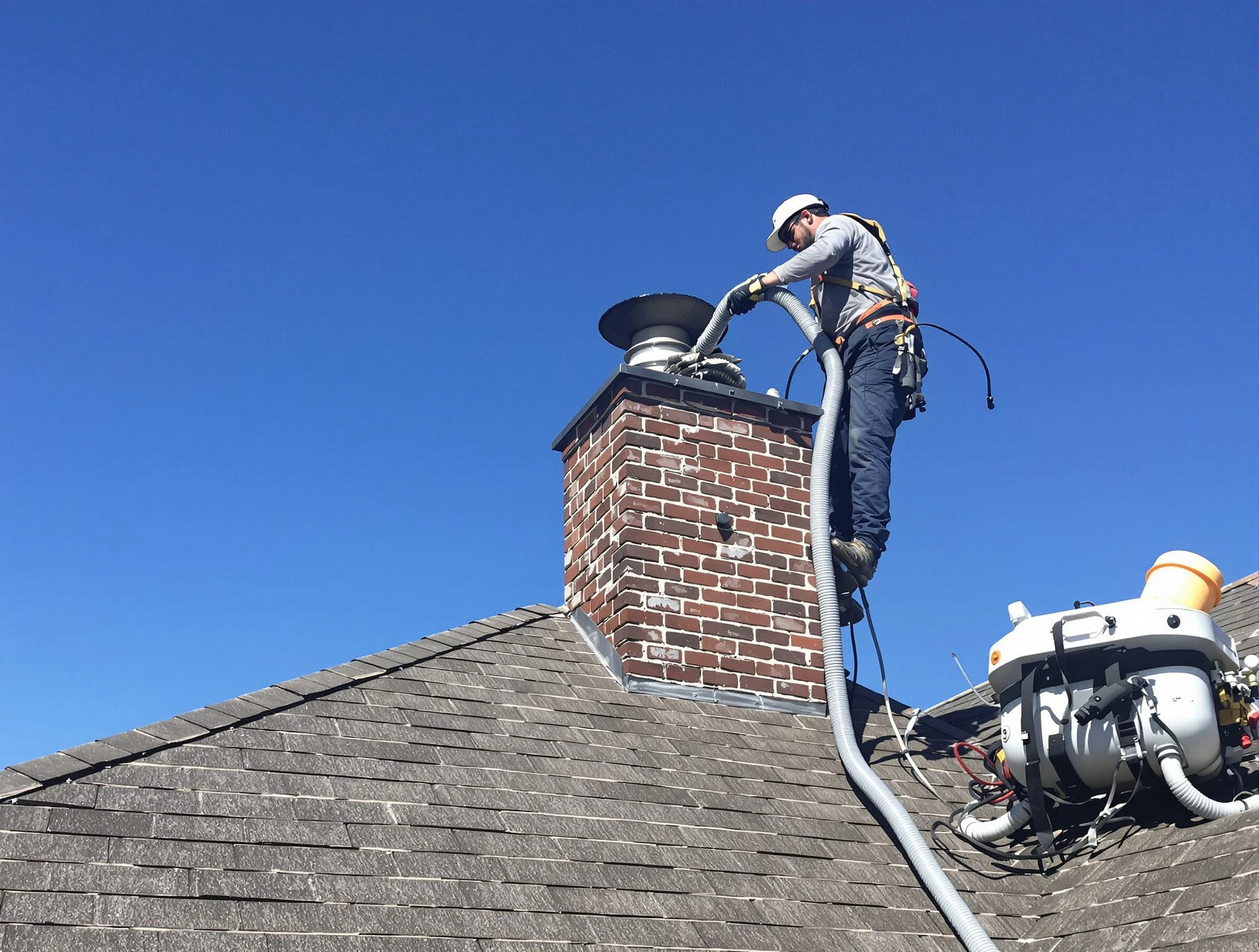 Dedicated Casa Grande Chimney Sweep team member cleaning a chimney in Casa Grande, AZ