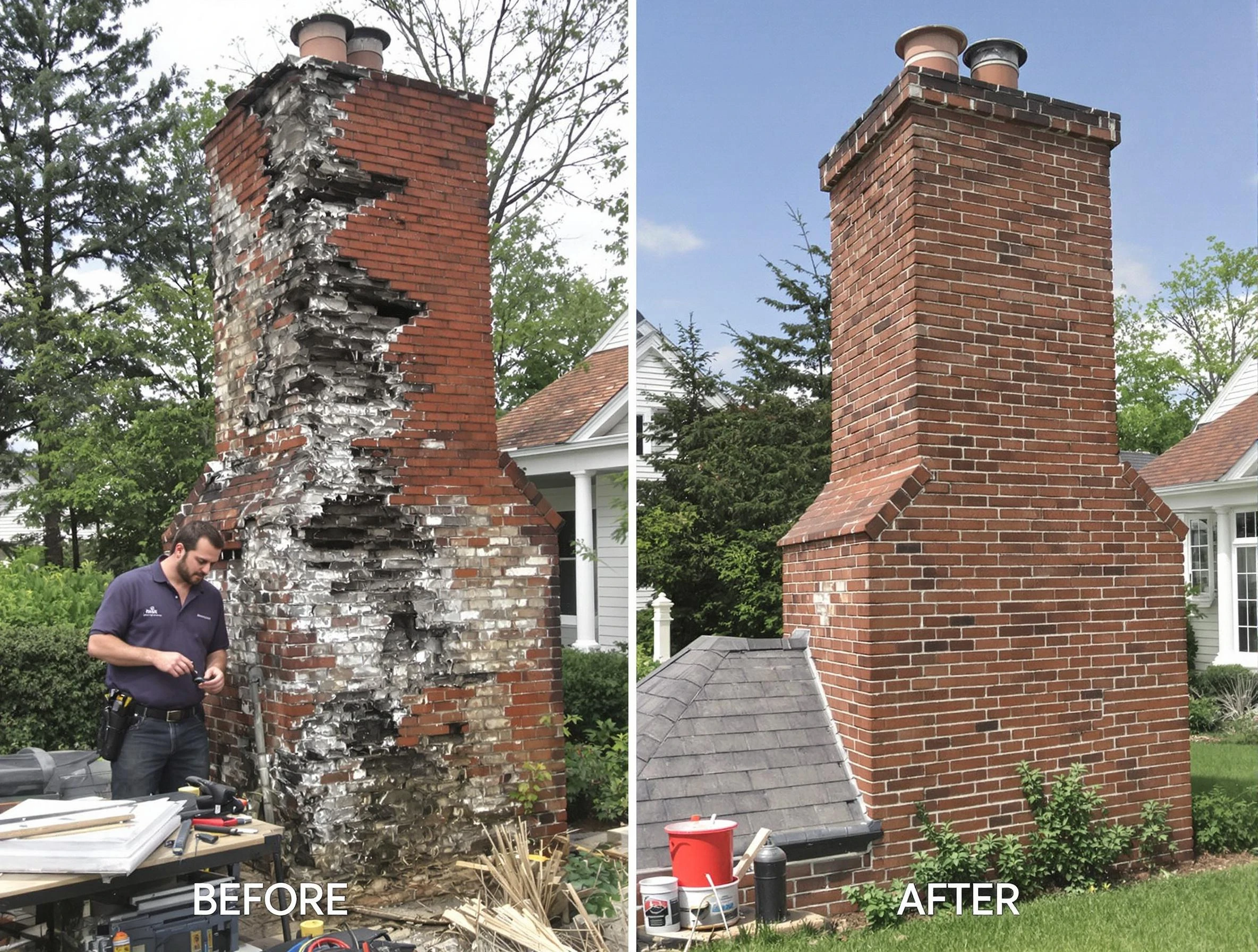 Casa Grande Chimney Sweep performing a full chimney restoration in Casa Grande, AZ