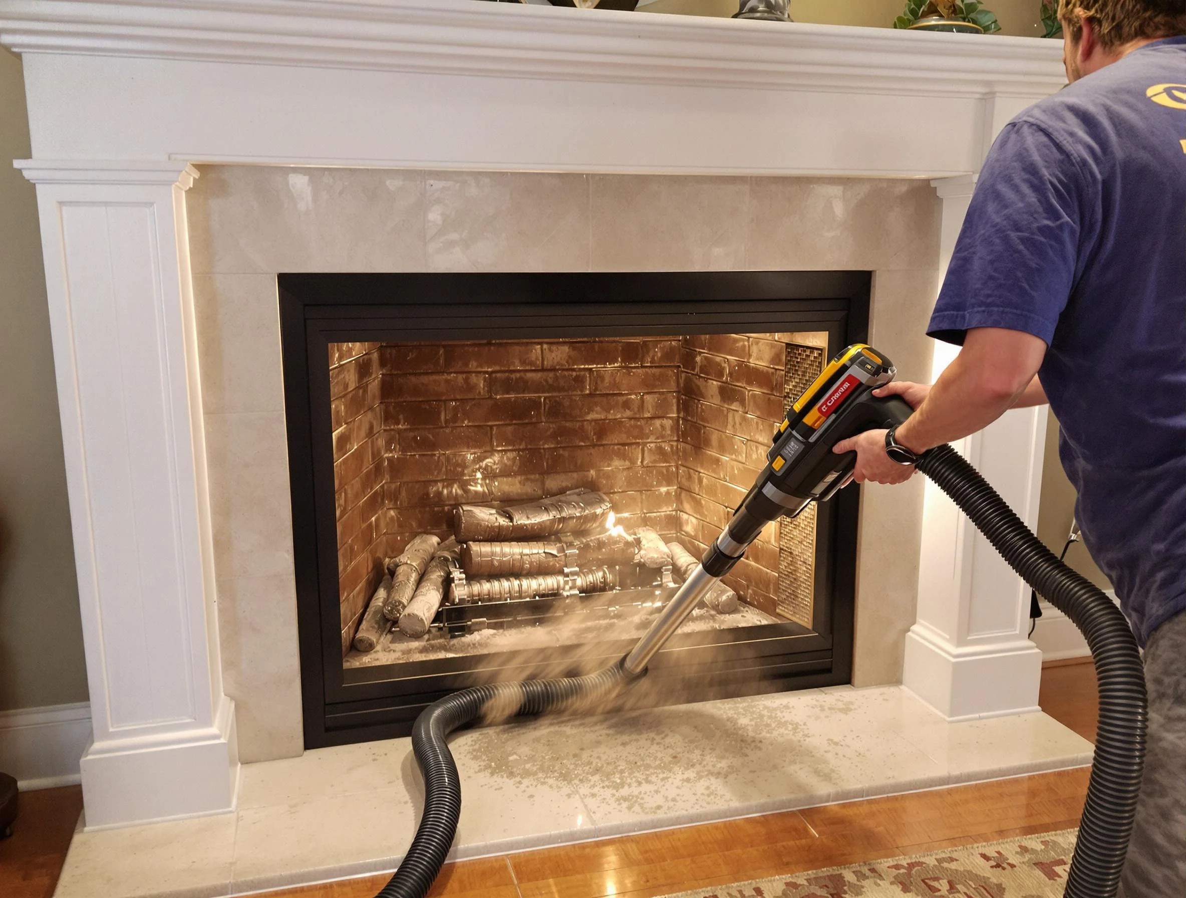 Fireplace cleaning performed by Casa Grande Chimney Sweep in Casa Grande, AZ